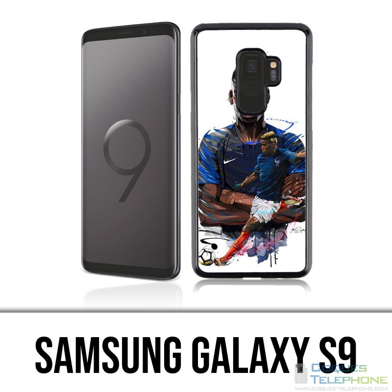 Shell Samsung Galaxy S9 - Fußball Frankreich Pogba Zeichnung