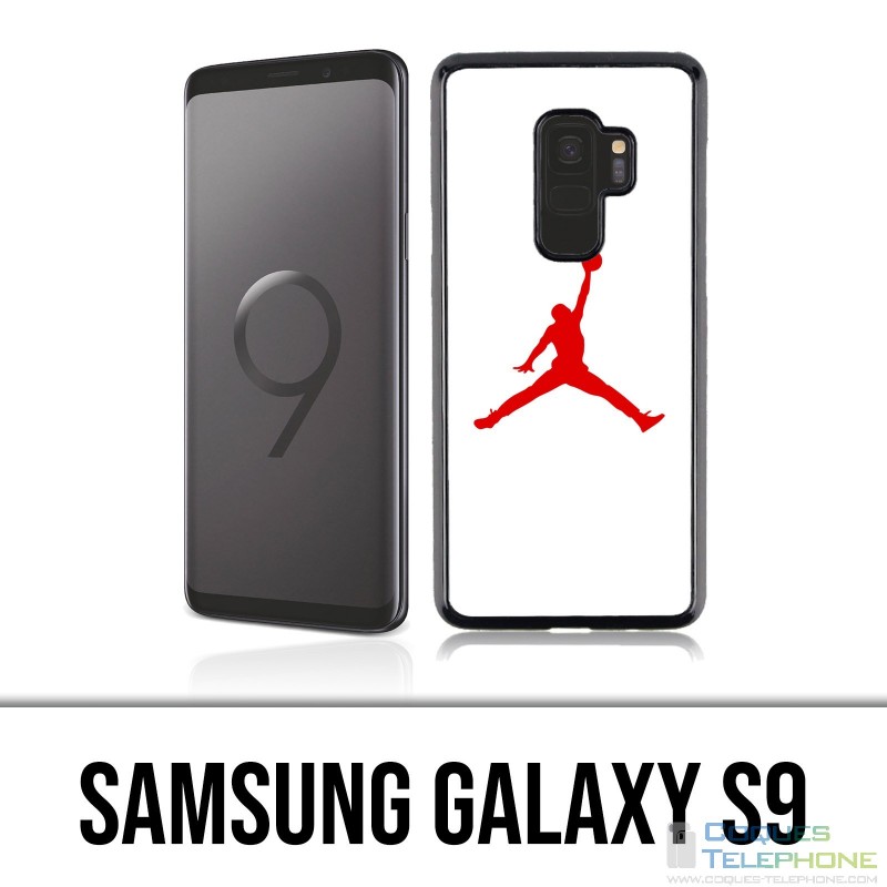 Coque Samsung Galaxy S9 - Jordan Basketball Logo Blanc