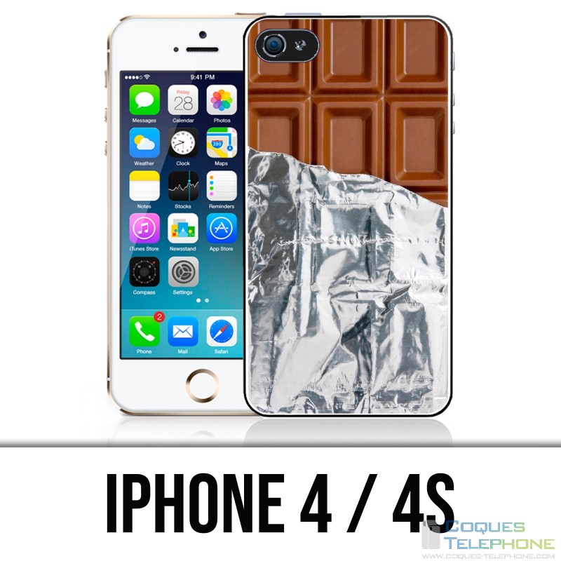 Coque iPhone 4 / 4S - Tablette Chocolat Alu