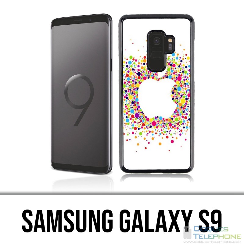 Coque Samsung Galaxy S9 - Logo Apple Multicolore
