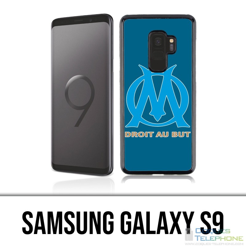 Coque Samsung Galaxy S9 - Logo Om Marseille Big Fond Bleu