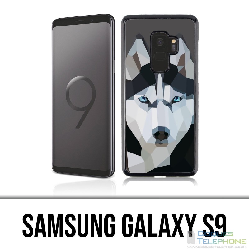 Samsung Galaxy S9 Hülle - Husky Origami Wolf