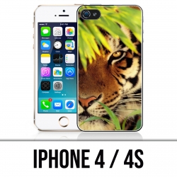 Coque iPhone 4 / 4S - Tigre Feuilles