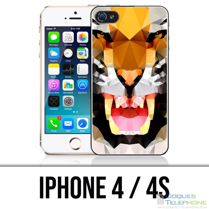 Coque iPhone 4 / 4S - Tigre Geometrique
