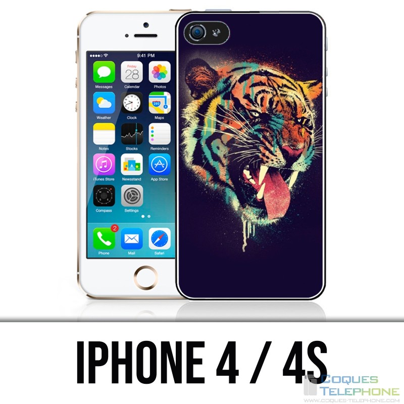 Custodia per iPhone 4 / 4S - Tiger Painting