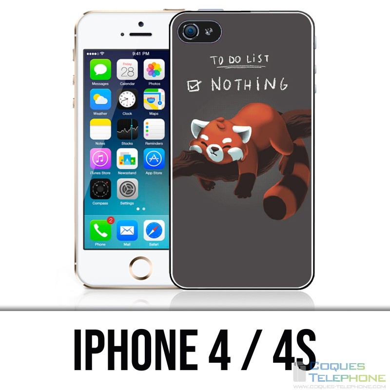 Coque iPhone 4 / 4S - To Do List Panda Roux