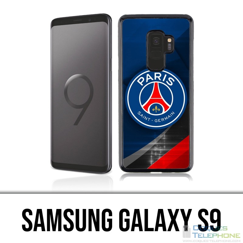 Custodia Samsung Galaxy S9 - Logo PSG in metallo cromato