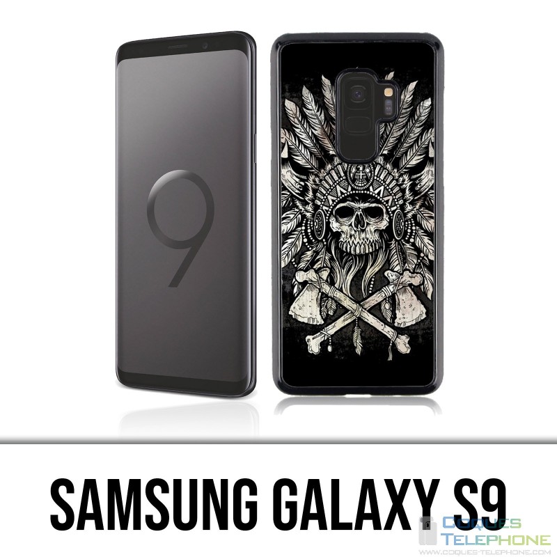 Samsung Galaxy S9 Hülle - Skull Head Feathers