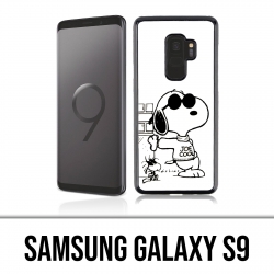 Coque Samsung Galaxy S9 - Snoopy Noir Blanc