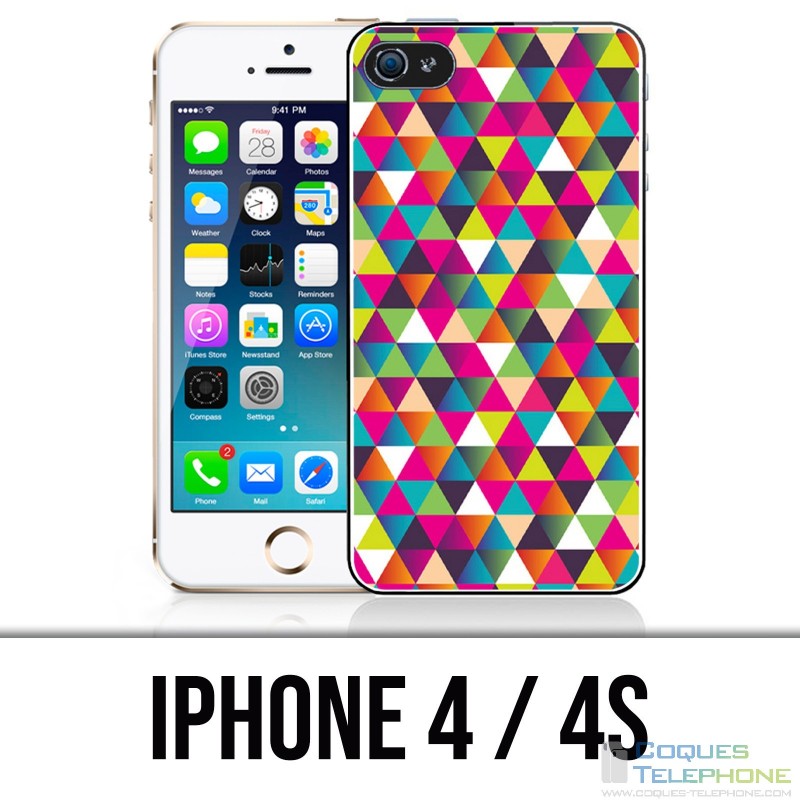 Coque iPhone 4 / 4S - Triangle Multicolore