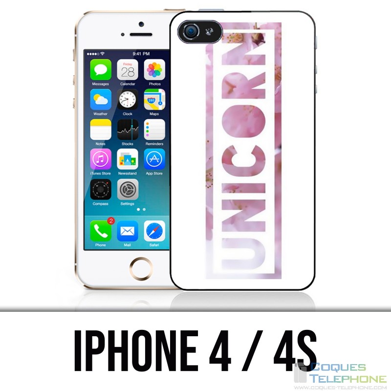 Coque iPhone 4 / 4S - Unicorn Fleurs Licorne