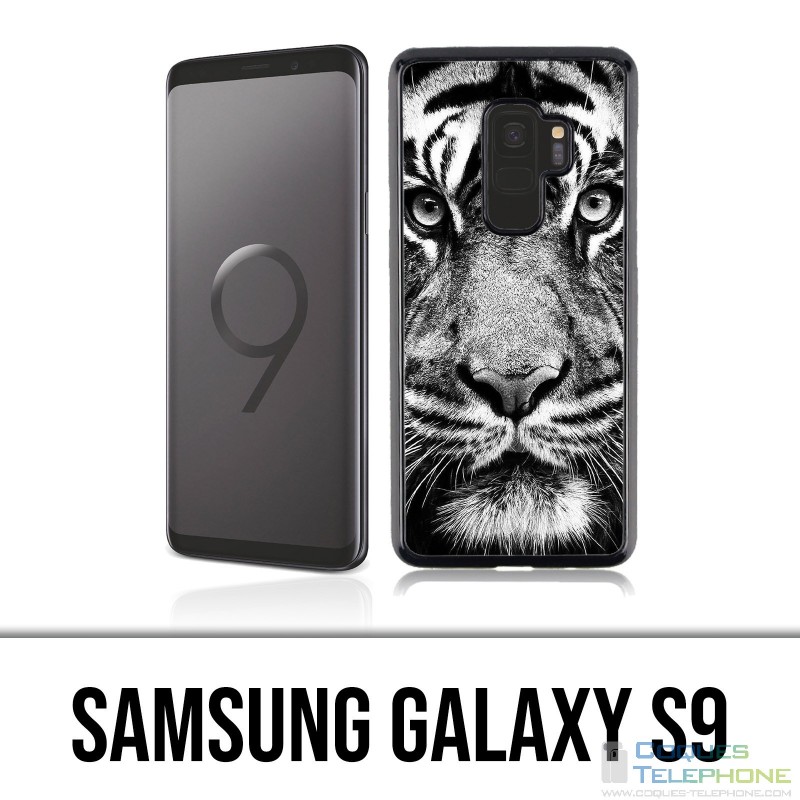 Coque Samsung Galaxy S9 - Tigre Noir Et Blanc