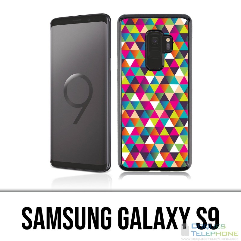 Samsung Galaxy S9 Hülle - Dreieck Mehrfarben