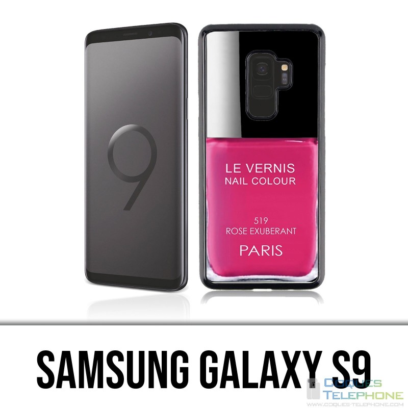 Coque Samsung Galaxy S9 - Vernis Paris Rose