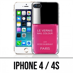 Coque iPhone 4 / 4S - Vernis Paris Rose