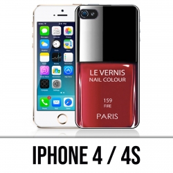 Coque iPhone 4 / 4S - Vernis Paris Rouge