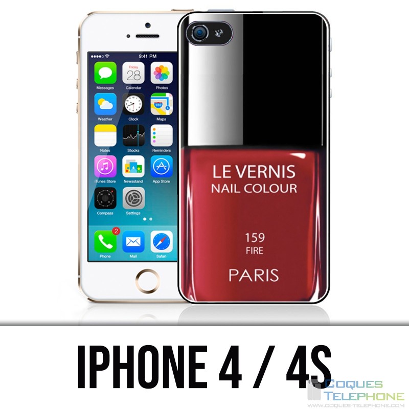 Coque iPhone 4 / 4S - Vernis Paris Rouge