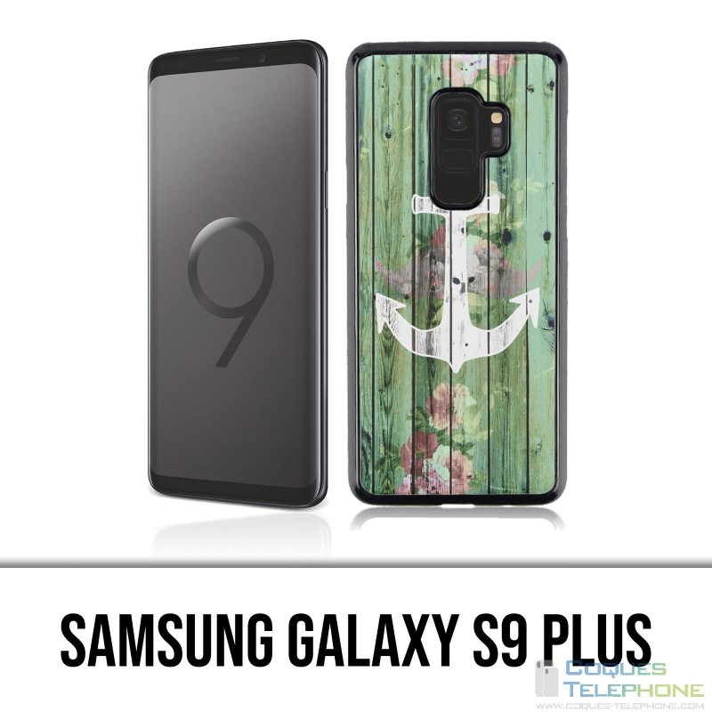 Samsung Galaxy S9 Plus Hülle - Hölzerner Marineanker