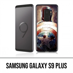 Coque Samsung Galaxy S9 PLUS - Captain America Grunge Avengers