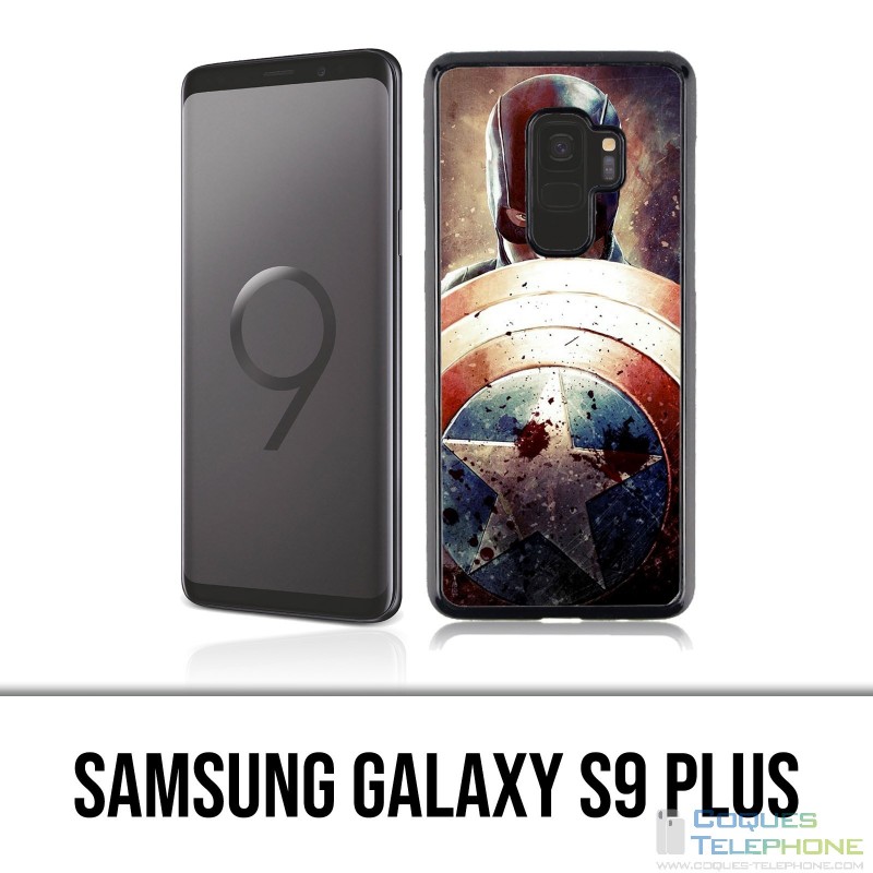 Samsung Galaxy S9 Plus Hülle - Captain America Grunge Avengers