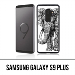 Carcasa Samsung Galaxy S9 Plus - Elefante azteca blanco y negro