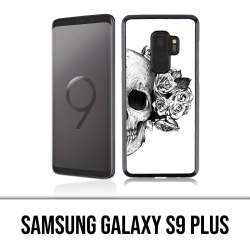 Samsung Galaxy S9 Plus Hülle - Skull Head Roses Schwarz Weiß