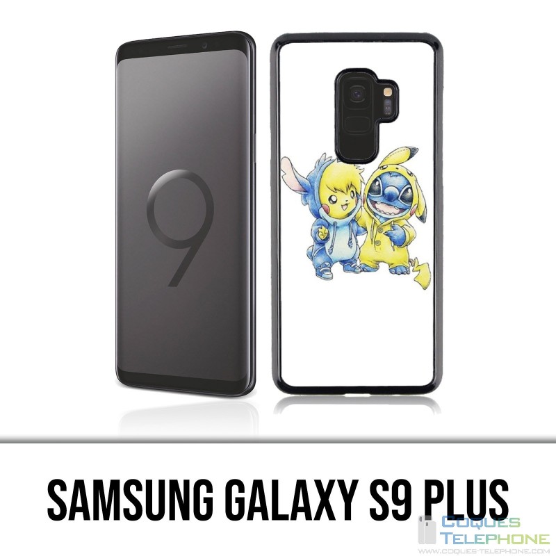 Coque Samsung Galaxy S9 PLUS - Stitch Pikachu Bébé