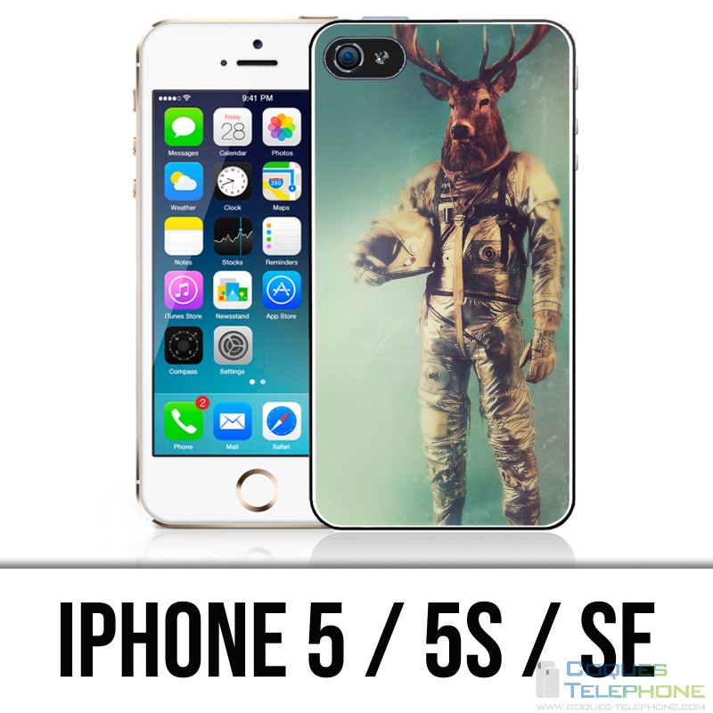 Custodia per iPhone 5 / 5S / SE - Cervo animale astronauta