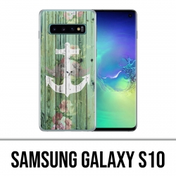 Coque Samsung Galaxy S10 - Ancre Marine Bois