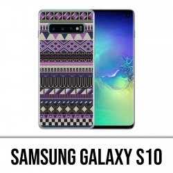 Samsung Galaxy S10 Hülle - Purple Azteque