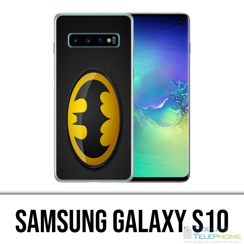 Coque Samsung Galaxy S10 - Batman Logo Classic Jaune Noir