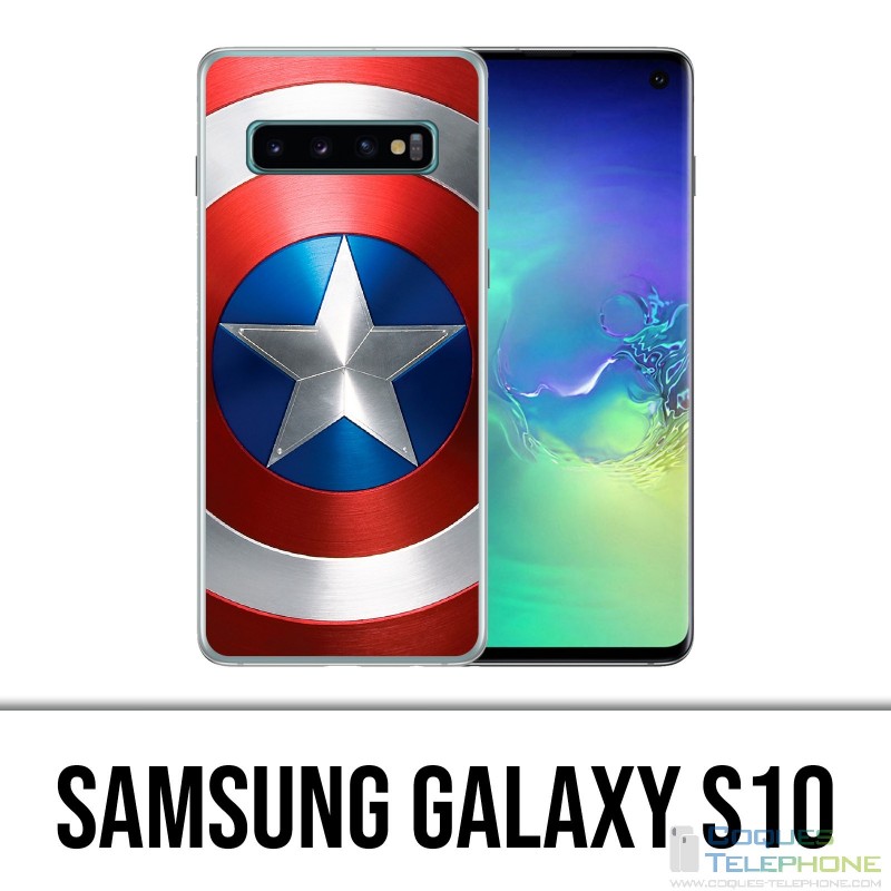 Coque Samsung Galaxy S10 - Bouclier Captain America Avengers