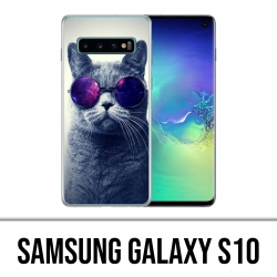 Carcasa Samsung Galaxy S10 - Gafas Cat Galaxy