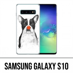 Coque Samsung Galaxy S10 - Chien Bouledogue Clown