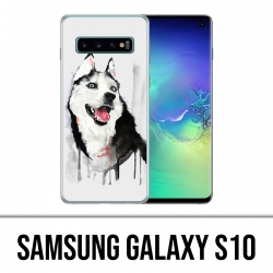 Samsung Galaxy S10 Case - Husky Splash Dog