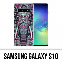 Coque Samsung Galaxy S10 - Eléphant Aztèque Coloré