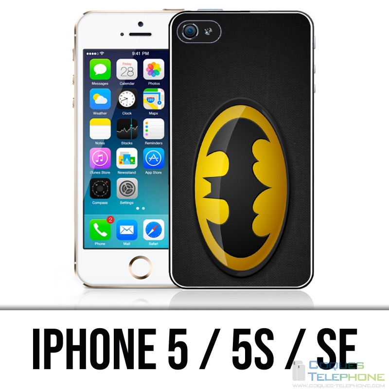 Funda iPhone 5 / 5S / SE - Batman Logo Classic Amarillo Negro