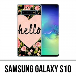 Coque Samsung Galaxy S10 - Hello Coeur Rose