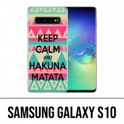 Carcasa Samsung Galaxy S10 - Mantenga la calma Hakuna Mattata