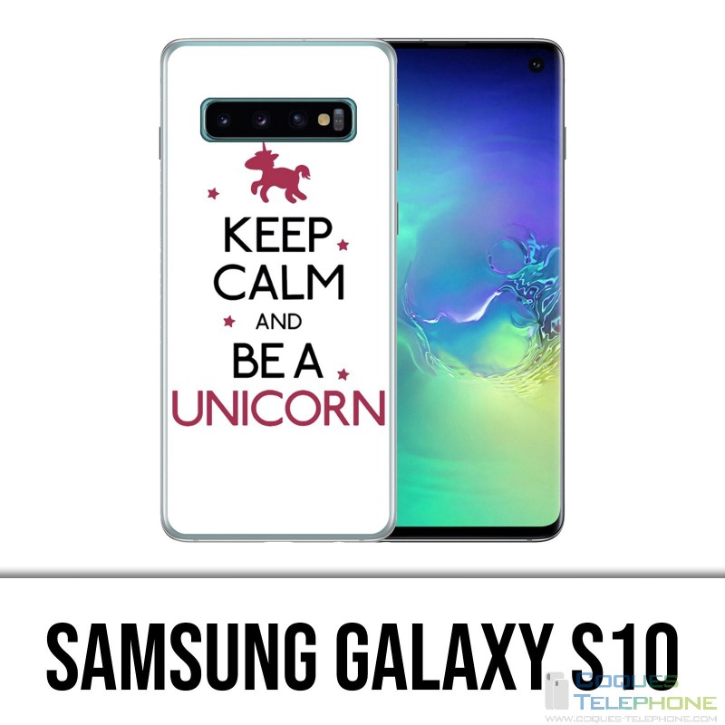 Coque Samsung Galaxy S10 - Keep Calm Unicorn Licorne