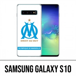 Coque Samsung Galaxy S10 - Logo Om Marseille Blanc