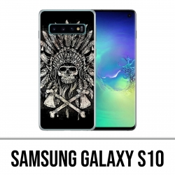 Samsung Galaxy S10 Hülle - Skull Head Feathers