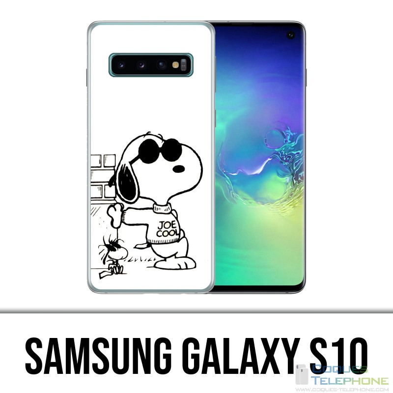 Carcasa Samsung Galaxy S10 - Snoopy Negro Blanco