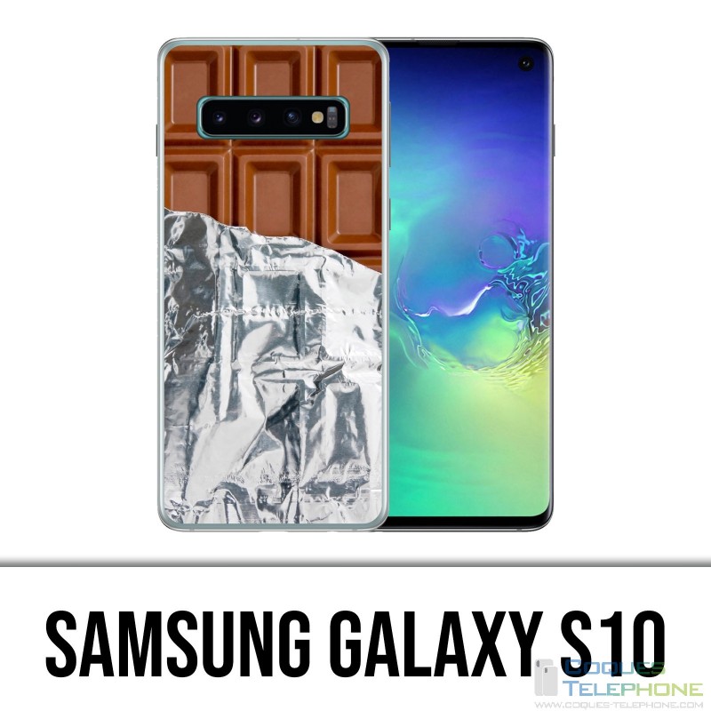 Coque Samsung Galaxy S10 - Tablette Chocolat Alu