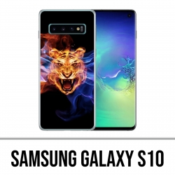 Samsung Galaxy S10 Hülle - Tiger Flames