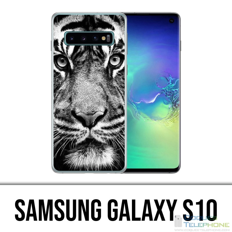 Samsung Galaxy S10 Case - Black And White Tiger