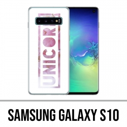 Coque Samsung Galaxy S10 - Unicorn Fleurs Licorne