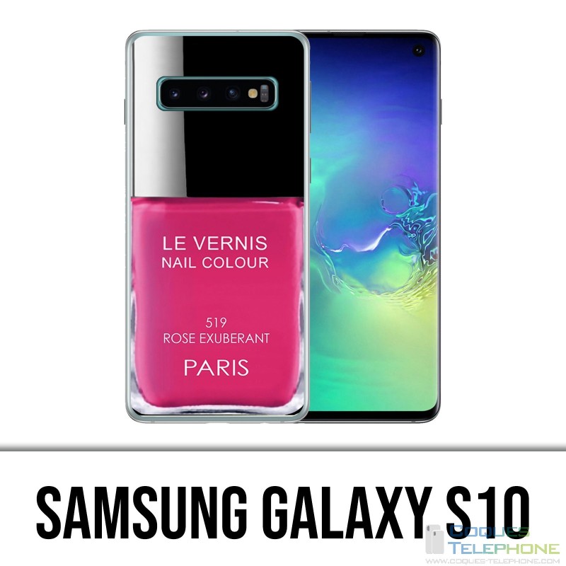 Coque Samsung Galaxy S10 - Vernis Paris Rose