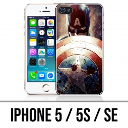 Coque iPhone 5 / 5S / SE - Captain America Grunge Avengers