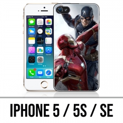 Coque iPhone 5 / 5S / SE - Captain America Vs Iron Man Avengers
